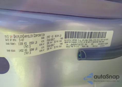 2007 Jeep Grand Cherokee Limited from USA, damaged, VIN 1J8HR58P07C667272